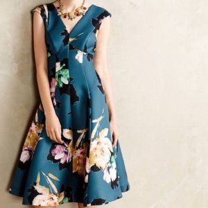Moulinette Soeurs for Anthropologie floral fit & flare dress, size 10